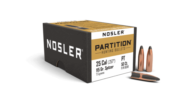 Nosler 25 Caliber 115gr Partition  (50ct) - BN16318