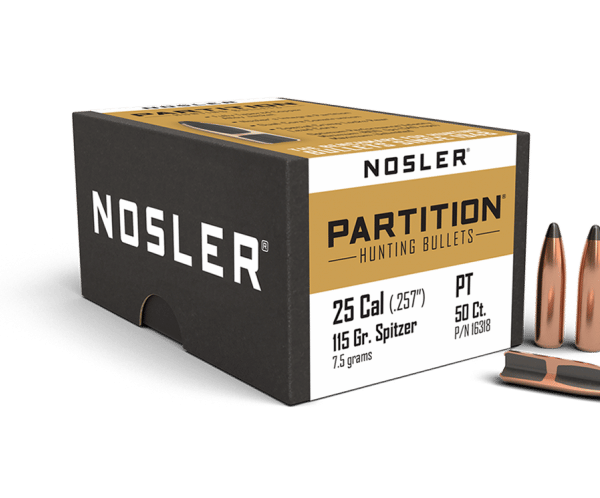 Nosler 25 Caliber 115gr Partition  (50ct) - BN16318