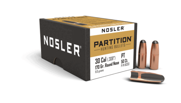 Nosler 30 Caliber 170gr RN Partition  (50ct) - BN16333
