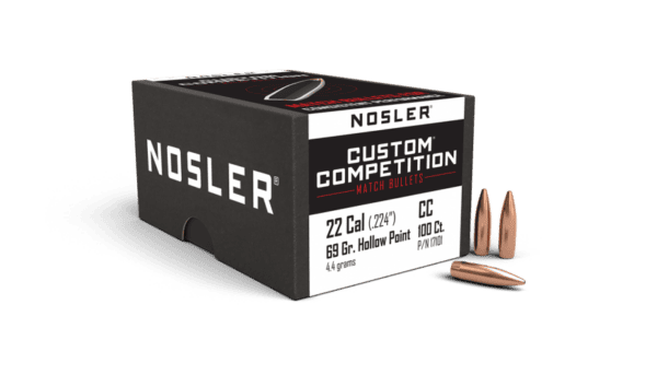 Nosler 22 Caliber 69gr HPBT Custom Competition (100ct) - BN17101
