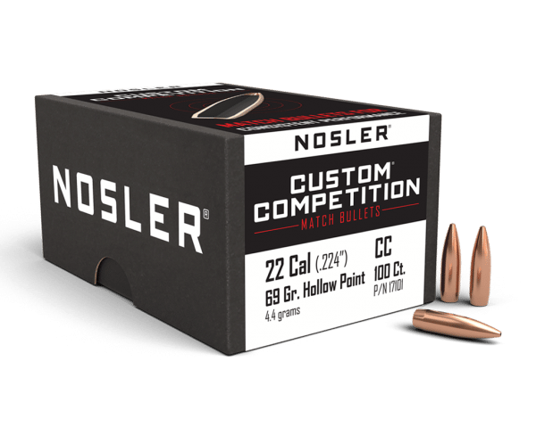 Nosler 22 Caliber 69gr HPBT Custom Competition (100ct) - BN17101