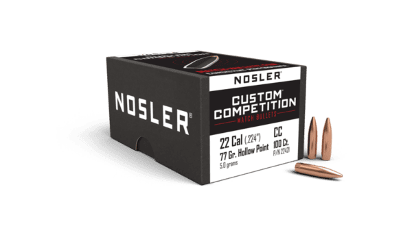 Nosler 22 Caliber 77gr HPBT Custom Competition (100ct) - BN22421