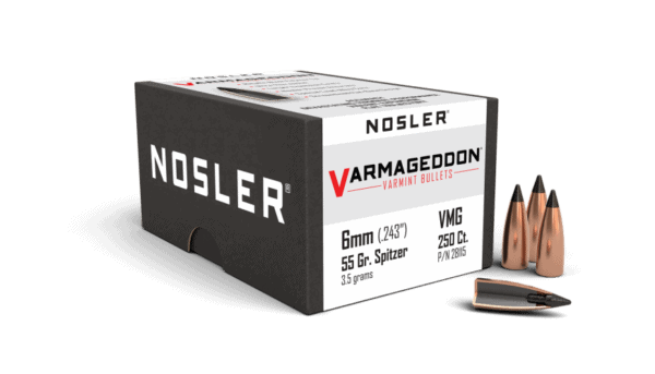Nosler 6mm 55gr FB Tipped Varmageddon  (250ct) - BN28115