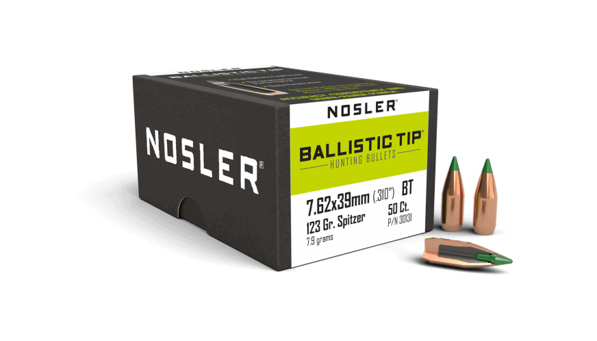 Nosler 7.62x39mm 123gr Ballistic Tip Hunting  (50ct) - BN30131