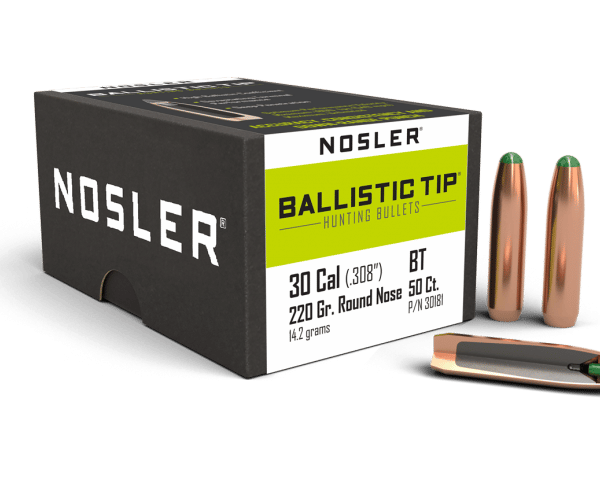 Nosler 30 Caliber 220gr RN Ballistic Tip Hunting (50ct) - BN30181
