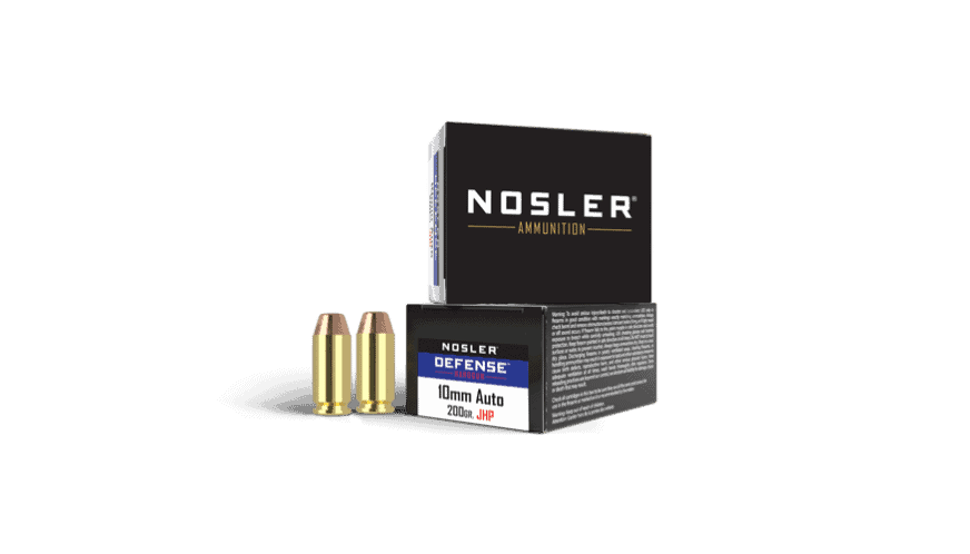 Nosler 10mm 200gr JHP Defense Handgun Ammunition (20ct) - 39156