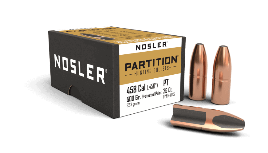 Nosler 458 Caliber 500gr PPT Partition (25ct) - BN44745