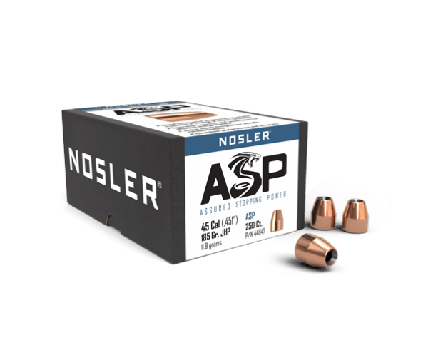 Nosler 45 Caliber 185gr JHP Custom Competition (250ct) - BN44847