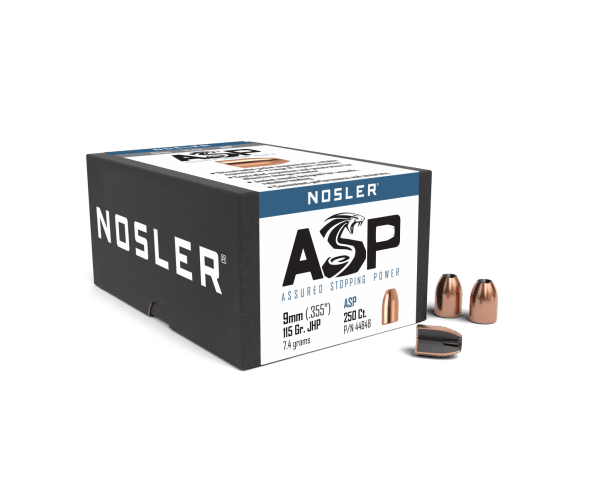 Nosler 9mm 115gr JHP ASP (250ct) - BN44848