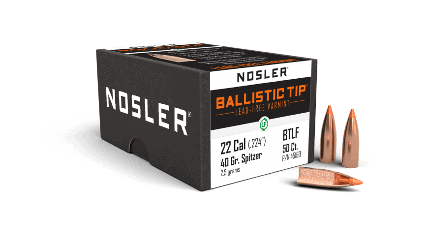 Nosler 22 Caliber 40gr Ballistic Tip Lead Free  (100ct) - BN45160