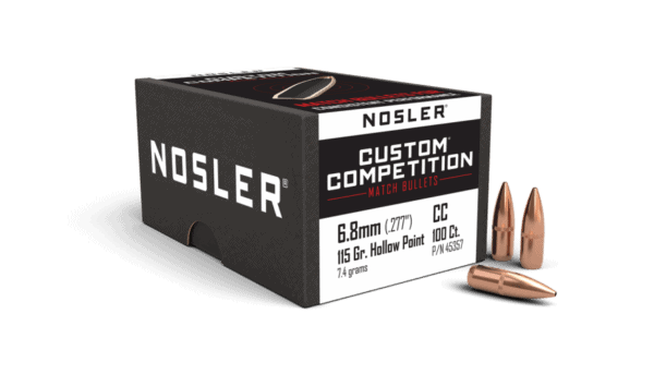 Nosler 6.8mm 115gr HPBT Cann .530 Custom Competition (100ct) - BN45357
