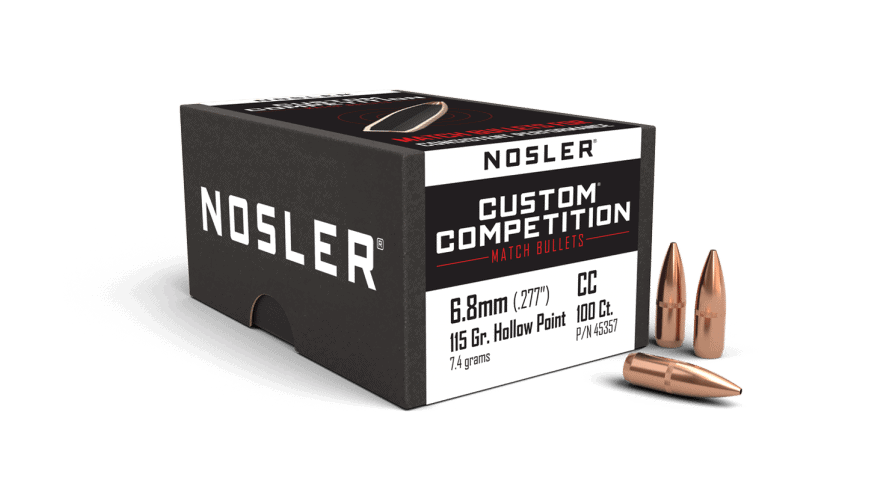 Nosler 6.8mm 115gr HPBT Cann .530 Custom Competition (100ct) - BN45357