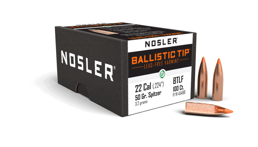 Nosler 22 Caliber 50gr Ballistic Tip Lead Free  (100ct) - BN45498