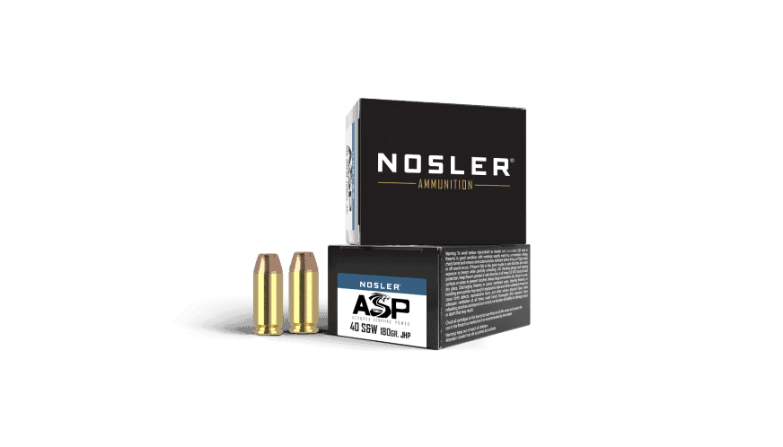 Nosler 40 S&W 180gr JHP ASP Handgun Ammunition (20ct) - 51279
