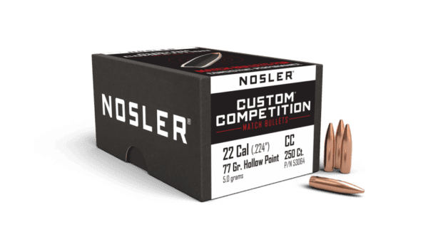 Nosler 22 Caliber 77gr HPBT Custom Competition (250ct) - BN53064