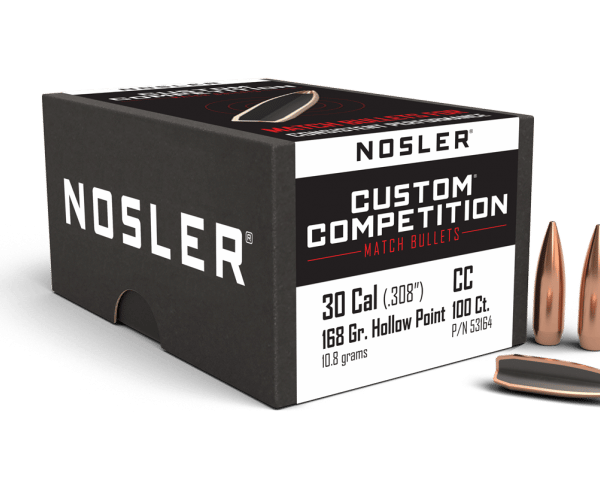 Nosler 30 Caliber 168gr HPBT Custom Competition (100ct) - BN53164