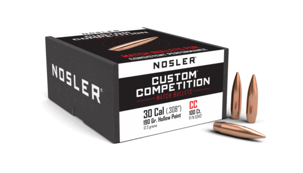 Nosler 30 Caliber 190gr HPBT Custom Competition (100ct) - BN53412