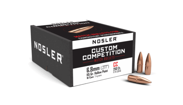 Nosler 6.8mm 115gr HPBT Cann .530 Custom Competition (250ct) - BN53846