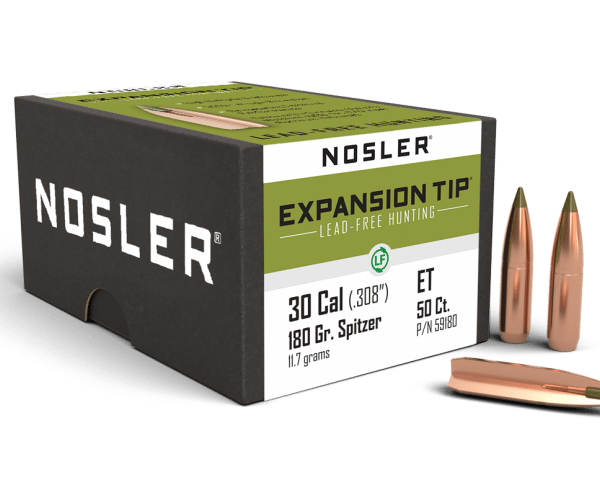 Nosler 30 Caliber 180gr Expansion Tip Lead Free (50ct) - BN59180