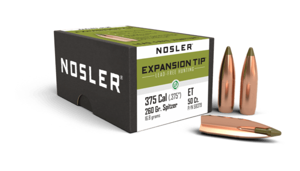 Nosler 375 Cal 260gr Expansion Tip Lead Free  (50ct) - BN59379