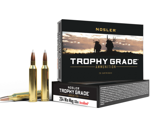 Nosler 264 Win Mag 130gr AccuBond Trophy Grade Ammunition (20ct) - 60019