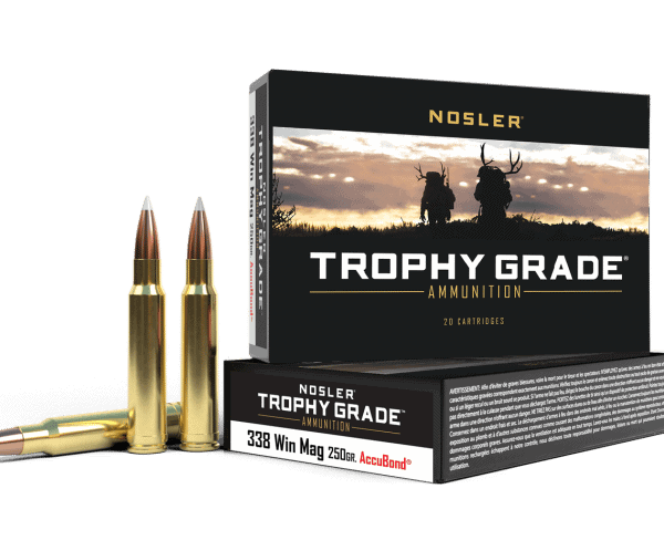 Nosler 338 Win Mag 250gr AccuBond Trophy Grade Ammunition (20ct) - 60086