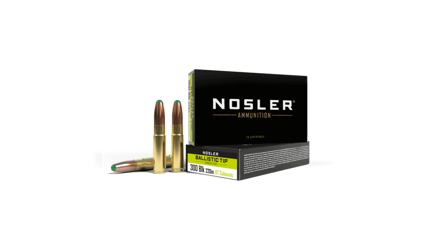 Nosler 300 AAC Blackout 220gr Ballistic Tip Hunting Ammunition (20ct) - 61050