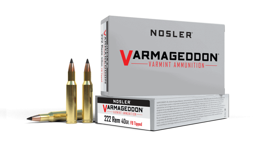 Nosler 222 Rem 40gr FB Tipped Varmageddon Ammunition (20ct) - 65135