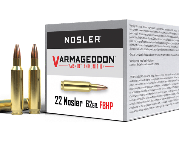 Nosler 22 Nosler 62gr FBHP Varmageddon Ammunition (20ct) - 65180