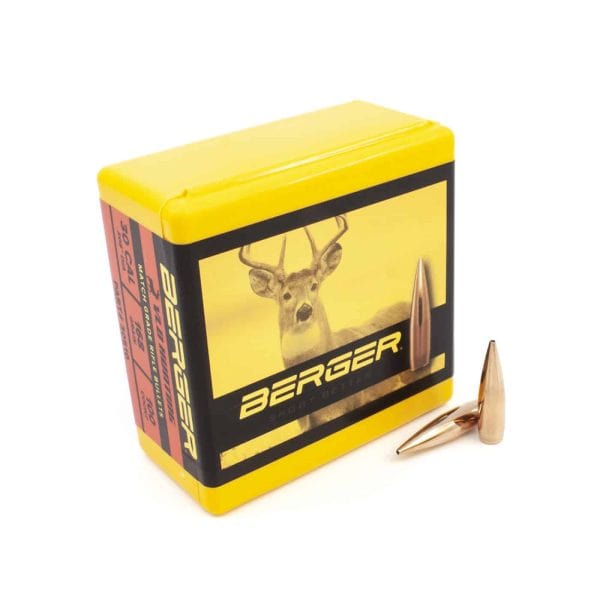 Berger 30 Cal 168 Grain Very Low Drag (VLD) Hunting Rifle Bullets