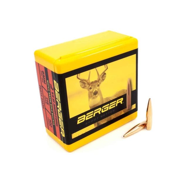 Berger 6mm 115 Grain Very Low Drag (VLD) Hunting Rifle Bullets