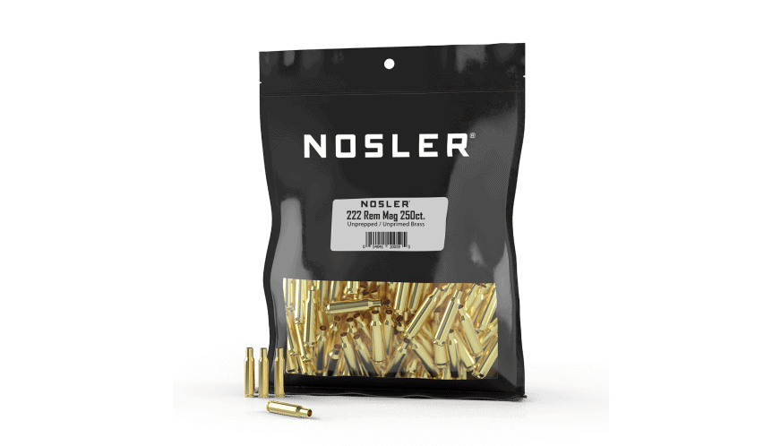 Featured image for “Nosler 222 Rem Mag Bulk Unprepped Brass  (250ct)”