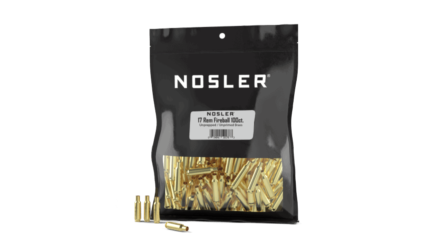 Featured image for “Nosler 17 Rem Fireball Bulk Unprepped Brass (100ct)”