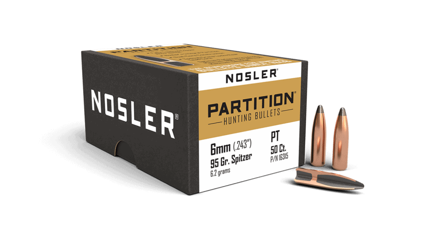Featured image for “Nosler 243 Cal 6mm 95gr Partition (50ct)”