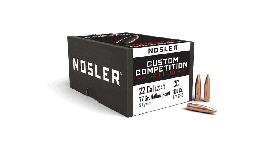 Featured image for “Nosler 22 Cal 77gr HPBT Custom Competition (100ct)”