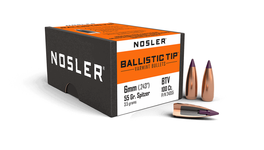 Featured image for “Nosler 243 Cal 6mm 55gr Ballistic Tip Varmint (100ct)”