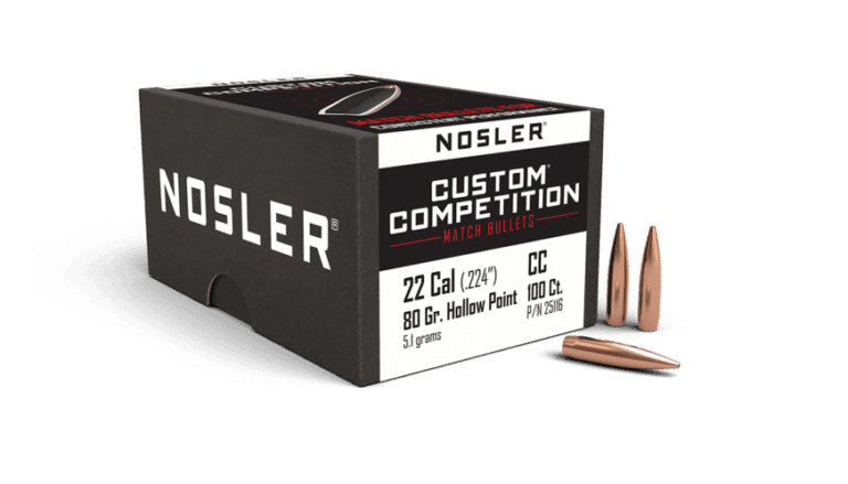 Nosler 22 Caliber 80gr HPBT Custom Competition (100ct) - BN25116