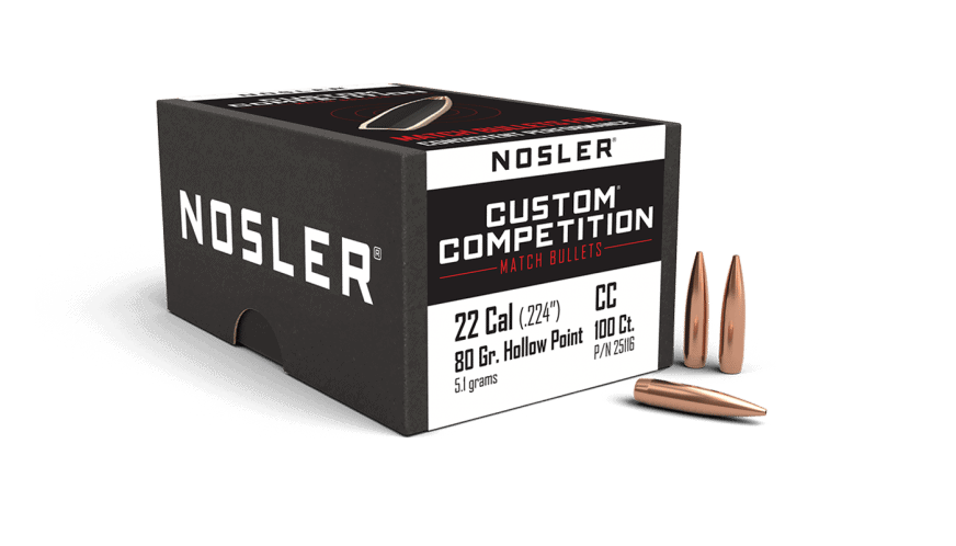 Featured image for “Nosler 22 Cal 80gr HPBT Custom Competition (100ct)”