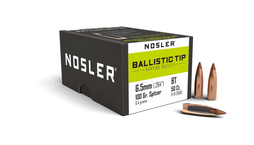 Featured image for “Nosler 264 Cal 6.5mm 100gr Ballistic Tip Hunting (50ct)”