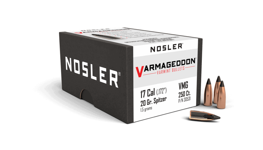Featured image for “Nosler 17 Cal 20gr FB Tipped Varmageddon (250ct)”