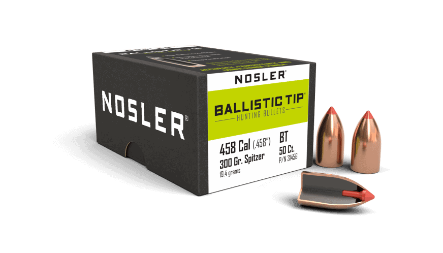 Featured image for “Nosler 458 Cal 300gr Ballistic Tip Hunting (50ct)”