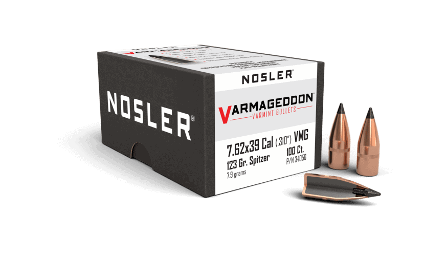 Featured image for “Nosler 7.62x39mm123gr FB Tipped Varmageddon (100ct)”