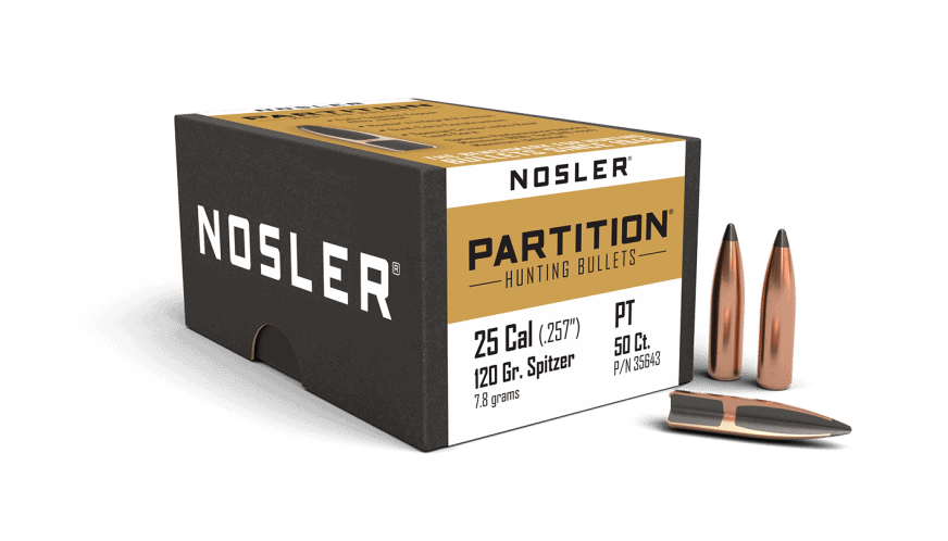 Featured image for “Nosler 25 Cal 120gr Partition (50ct)”