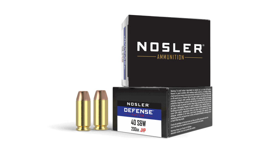 Featured image for “Nosler 40 S&W 200gr JHP Bonded Performance DEFENSE Ammunition (20ct)”