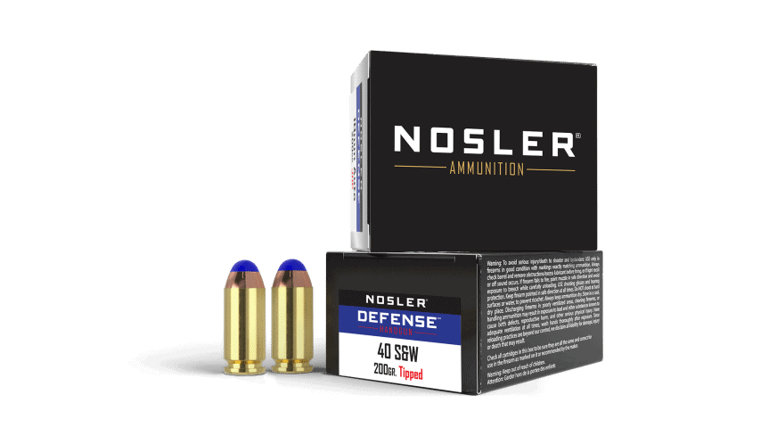 Nosler 40 S&W 200gr Tipped Bonded Performance DEFENSE Ammunition (20ct) - 39515