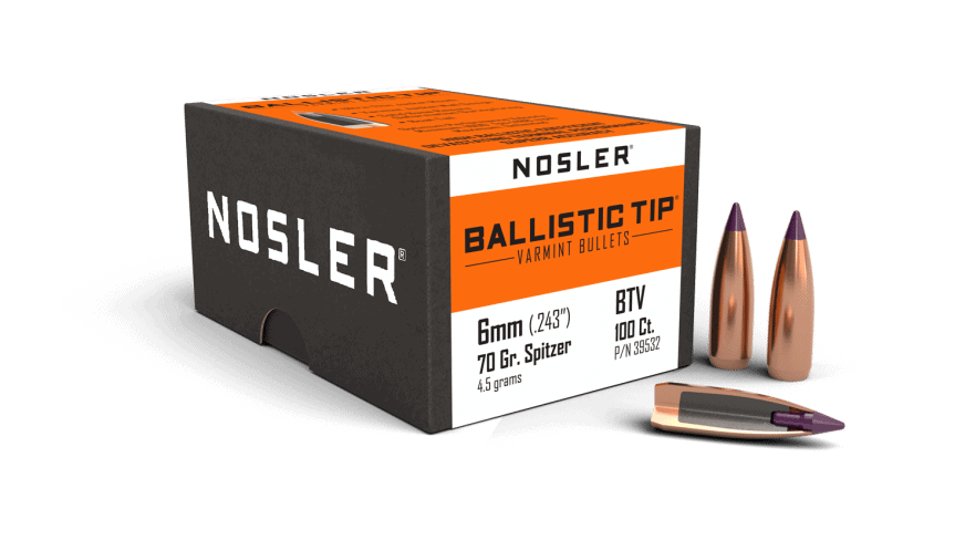Featured image for “Nosler 243 Cal 6mm 70gr Ballistic Tip Varmint (100ct)”