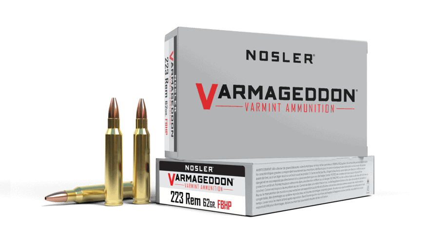 Featured image for “Nosler 223 Rem 62gr FBHP Varmageddon Ammunition (20ct)”