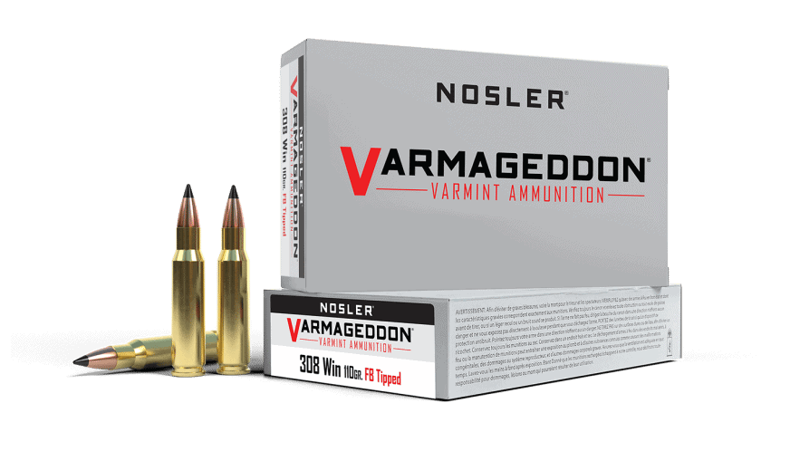 Featured image for “Nosler 308 Win 110gr FB Tipped Varmgeddon Ammunition (20ct)”