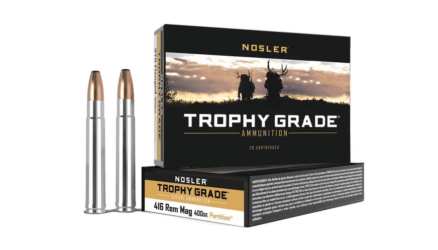 Featured image for “Nosler 416 Rem Mag 400gr Trophy Grade-Safari Partition Ammunition (20ct)”