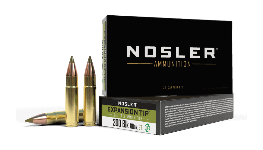 Featured image for “Nosler 300 AAC Blackout 110gr Expansion Tip Ammunition (20ct)”